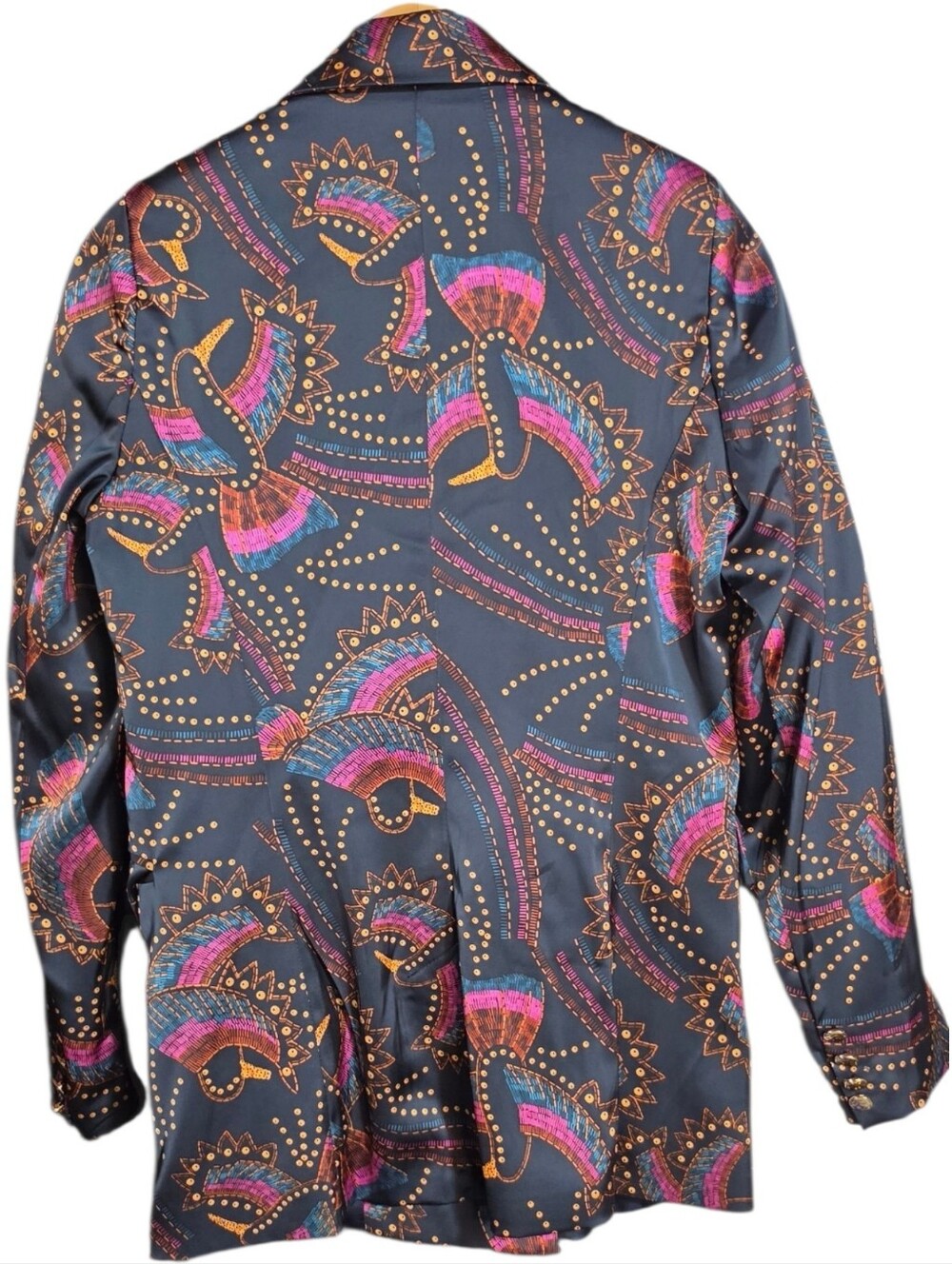 House of Harlow 1960 Black Paisley Printed Blazer - Picture 6 of 10